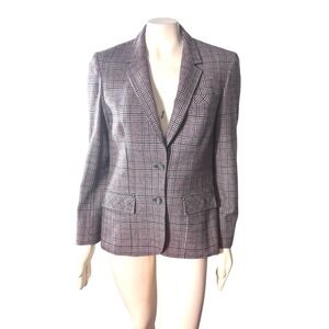 Pendleton Virgin Wool Blazer Glen‎ Plaid Vintage 60s 70s Jacket Women's 14 USA
